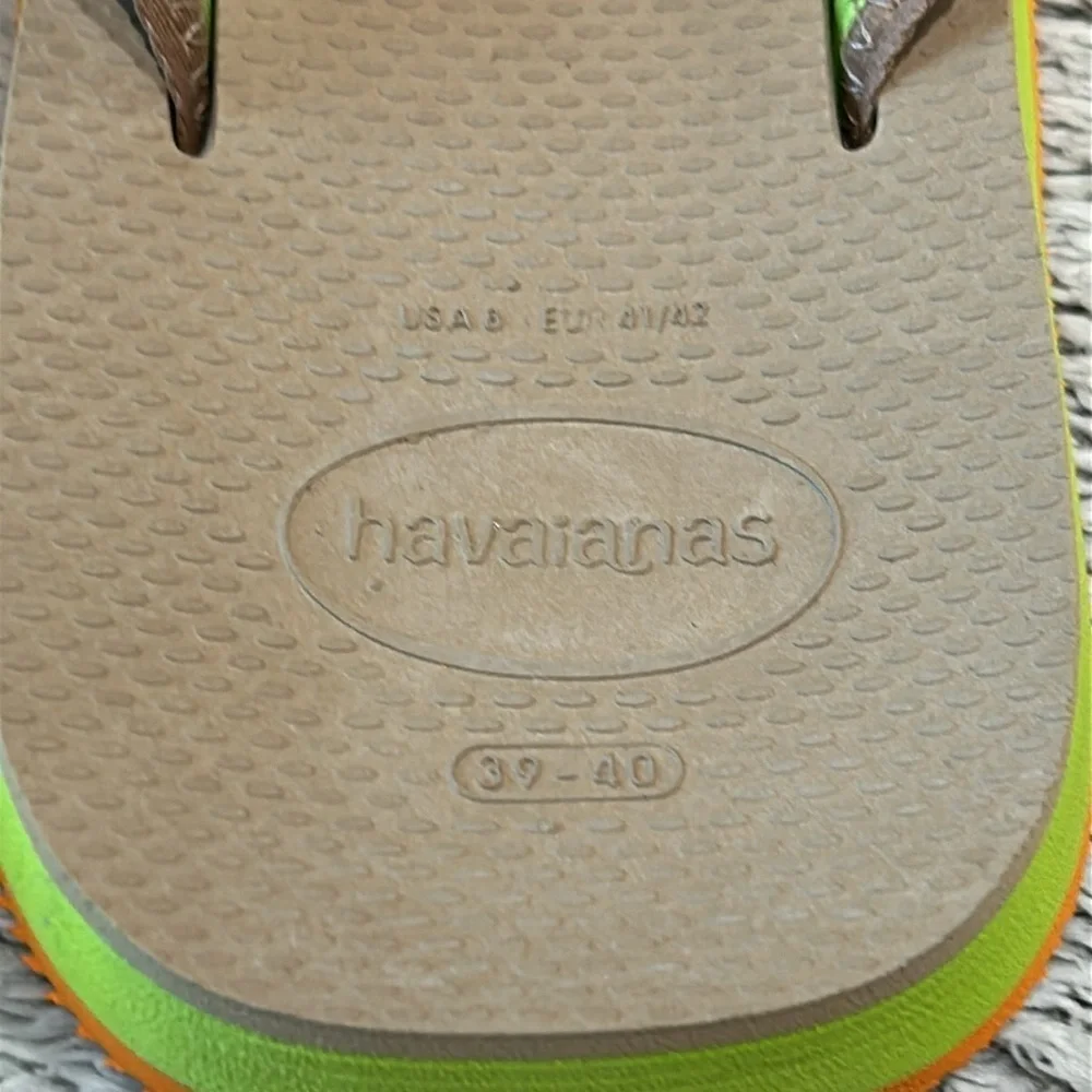 Havaianas Men's Rose Gold Flip Flops size 8 made in Brazil